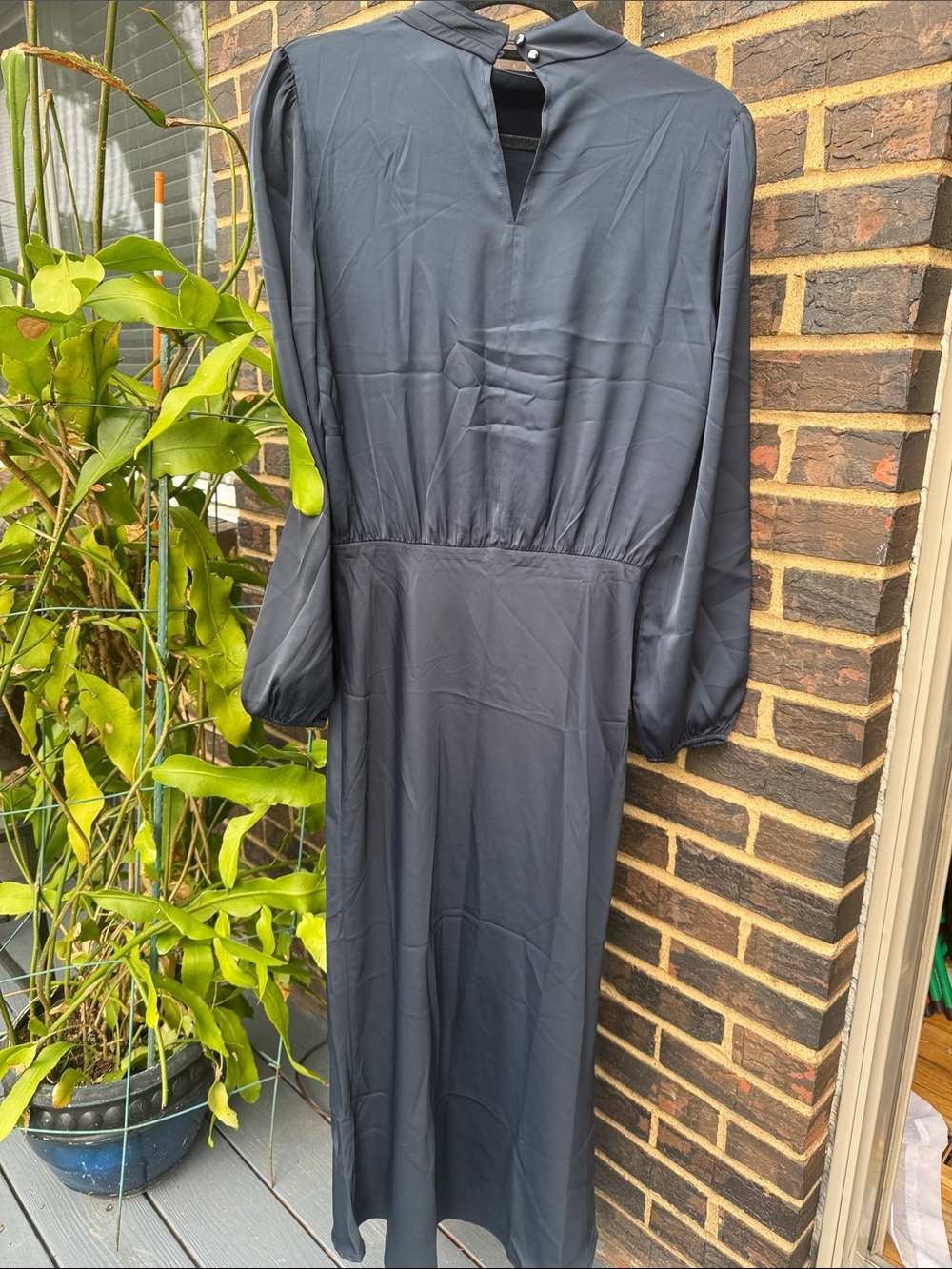 BTFBM Womens Mock Neck Satin Dress - Picture 6 of 8